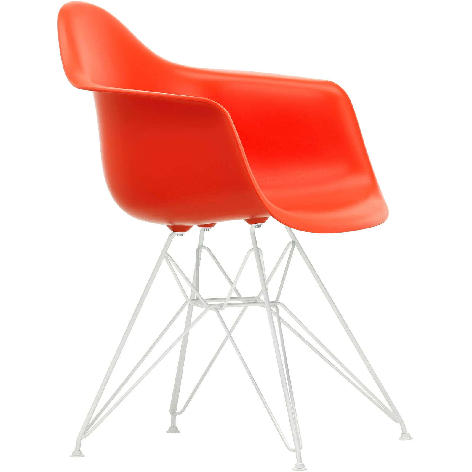 Eames Plastic Armchair Dar - 03 Poppy Red - White Base - Matstolar - Charles & Ray Eames - Röd - Metall/plast