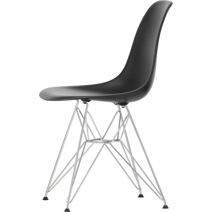 Eames Plastic Chair Dsr - 12 Deep Black - Chrome Base - Matstolar - Charles & Ray Eames - Svart - Metall/plast
