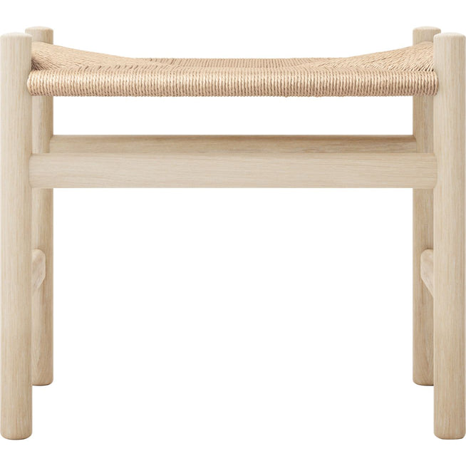 Photo of Carl Hansen - Ch53, oak, soaped, natural braided, 39 cm - footstools - Hans J. Wegner - wood-coloured - paper/wood