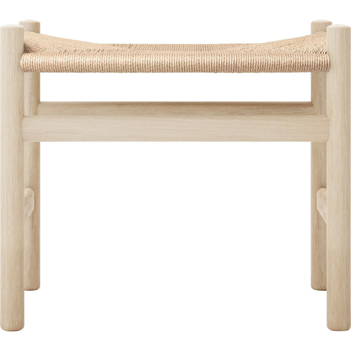 Photo of Carl Hansen - Ch53, oak, soaped, natural braided, 39 cm - footstools - Hans J. Wegner - wood-coloured - paper/wood