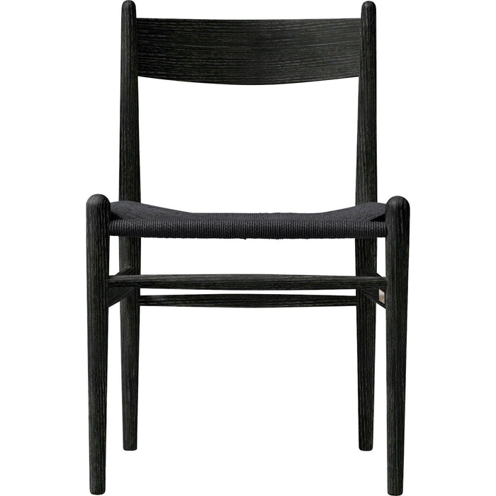 Photo of Carl Hansen - Ch36, Black lacquered oak, black braided paper string - Dining chairs - Hans J. Wegner - Black - Paper/wood