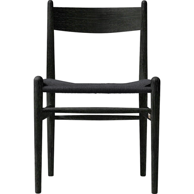 Photo of Carl Hansen - Ch36, Black lacquered oak, black braided paper string - Dining chairs - Hans J. Wegner - Black - Paper/wood