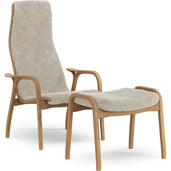 Photo of Lamino Armchair And Footstool Oiled Oak/sheepskin