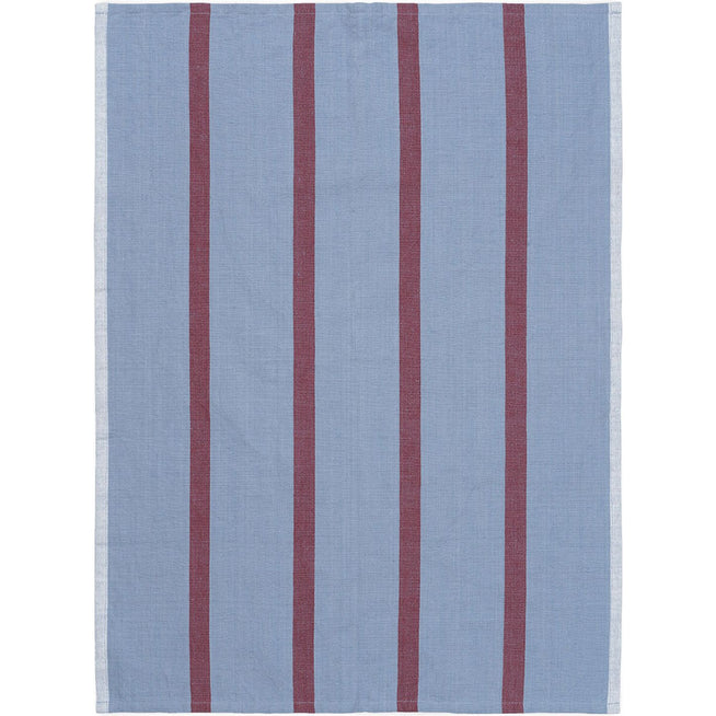 Photo of Hale Tea Towel - Viskestykke - Faded Blue/burgundy - W50 X H70 Cm