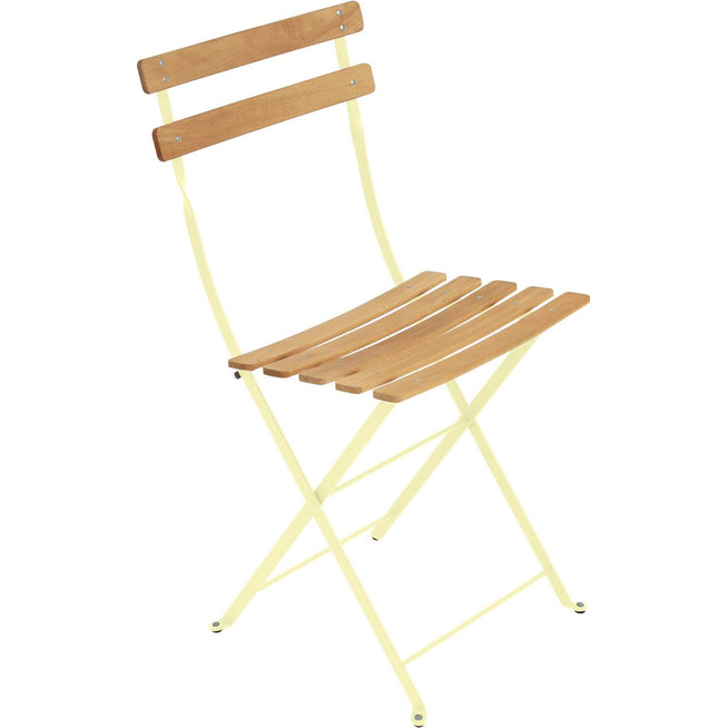 Photo of Bistro Chair Natural Frosted Lemon A6 - Garden Chairs - Yellow - Metal/Wood
