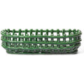 Thumbnail photo of Ceramic Basket - Kurv - Oval - Emerald Green - Ø30x H8,5 Cm