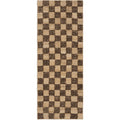Thumbnail photo of Check Wool Jute Gulvtæppe - Gulvtæppe - 70 X 180 - Coffee/natural - W70 X D1 X H180 Cm