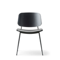 Søborg 3061 Metal Base Chair - Upholstered Seat