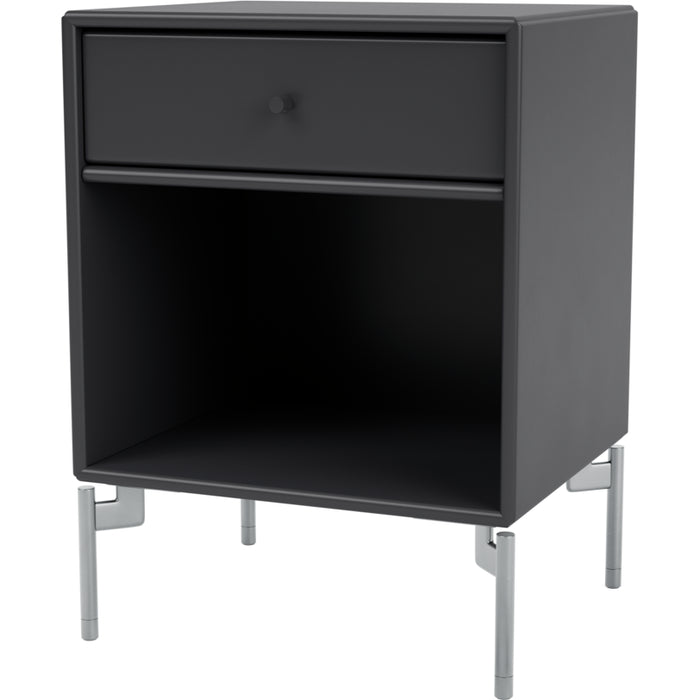 Photo of Dream Nightstand - Anthracite / Matt Chrome Legs - Bedside Table - Peter J. Lassen - Black - Mdf