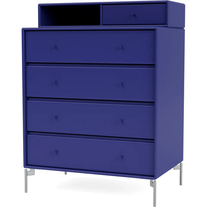 Photo of Keep Chest Of Drawers - Monarch / Matt Chrome Legs - Dressers - Peter J. Lassen - Blue - Wood