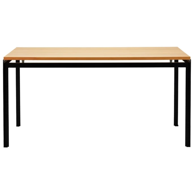 Photo of Pk52A Desk Powder Coated Steel Clear Lacquered Oak - Black