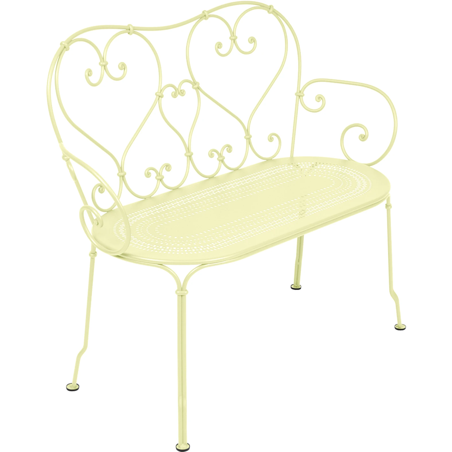 1900 Bench, Frosted Lemon - Garden Benches - Yellow - Metal