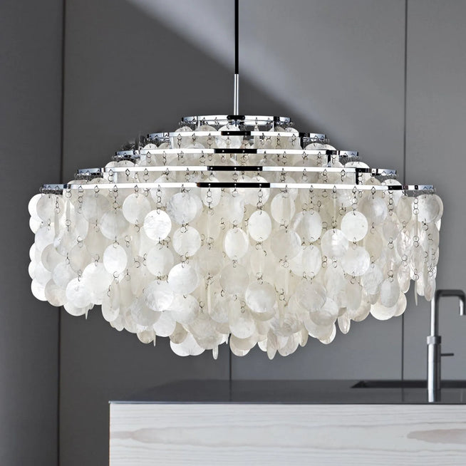 Photo of Fun 11dm Pendant  - Pendellampor - Verner Panton - Silver,beige