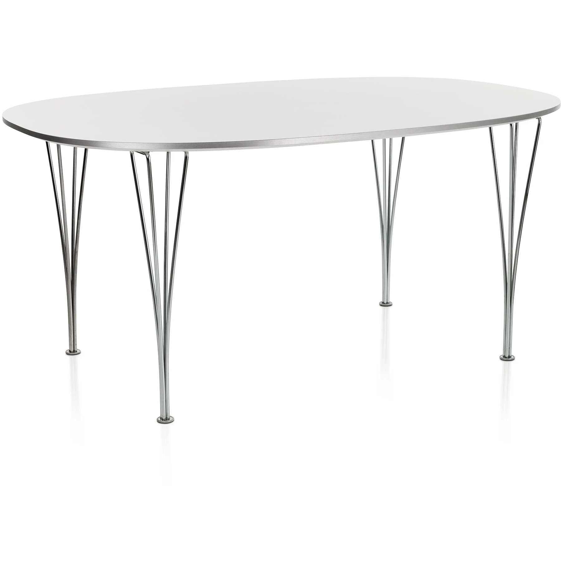 B611 Superellipse, 90x135 cm, walnut veneer, chrome - dining table - Arne Jacobsen,bruno mathsson,piet hein