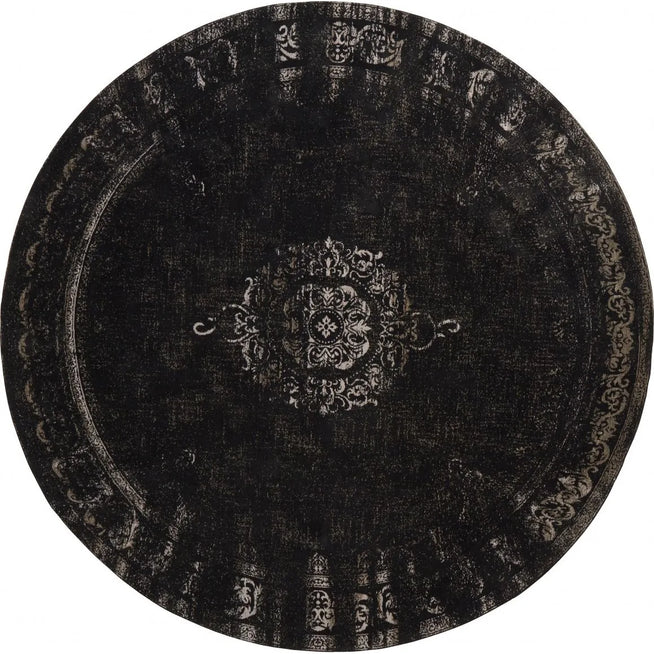 Photo of Large Round Rug Dark Grey / Black - Diameter 240cm