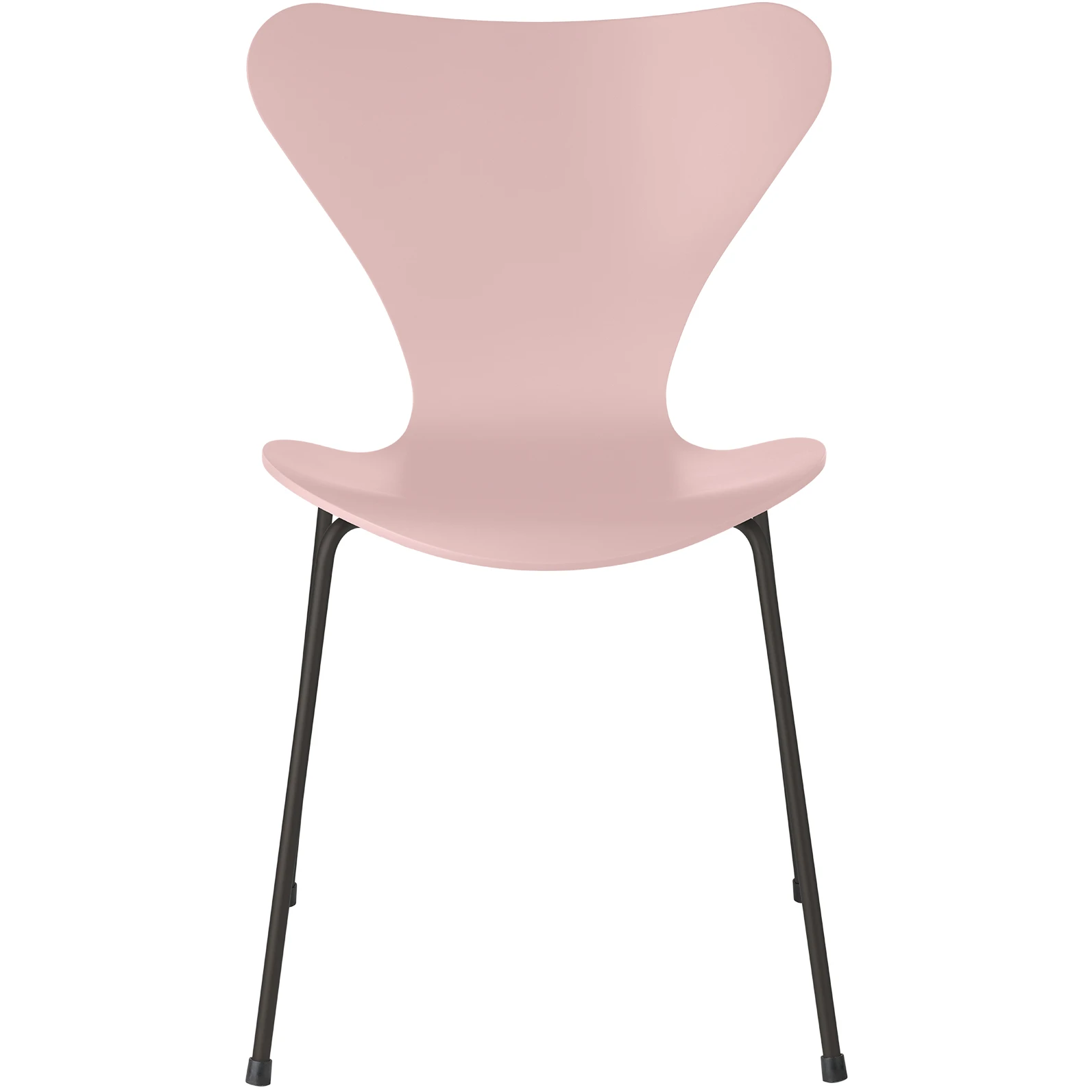 3107 Seven, Coloured Ash, Venetian Red, Underframe Warm Graphite - Dining chairs - Arne Jacobsen - Red - Metal/wood
