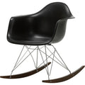 Eames Plastic Armchair Rar - 12 Deep Black - Chrome Base - Dark Maple - Matstolar - Charles & Ray Eames - Svart - Metall/trä/plast