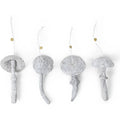 Thumbnail photo of Mushroom Ornaments - Ophæng - Mushroom Ornaments - Set Of 4 - Faded White - W6.5 X D6.5 X H11 Cm