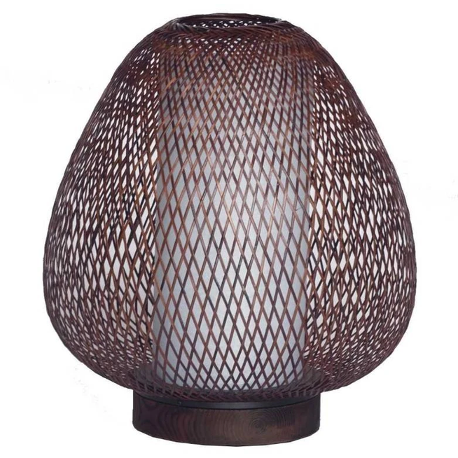 Photo of Table Lamp Twiggy Egg Brown Bamboo Ø30cm