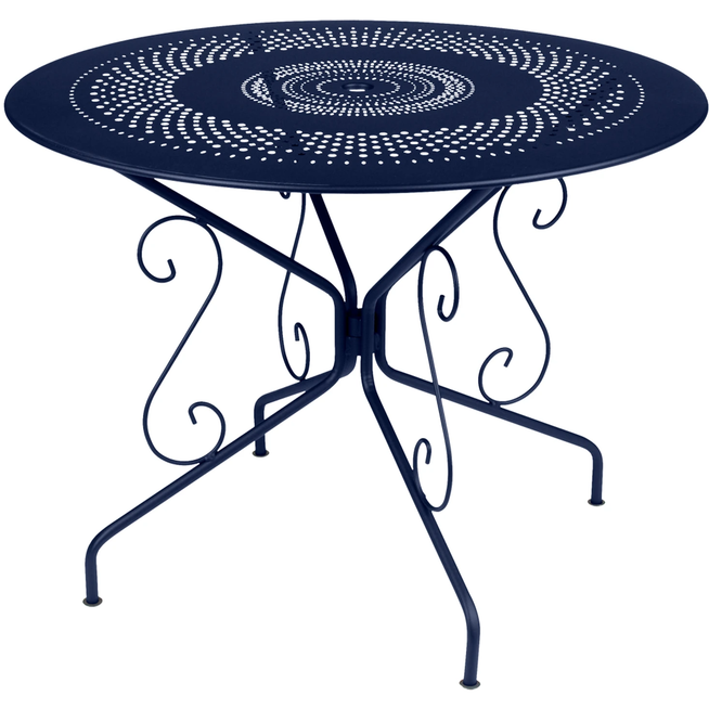Photo of Montmartre Table Ø 96 Cm, Deep Blue - Matbord Utomhus - Blå - Metall