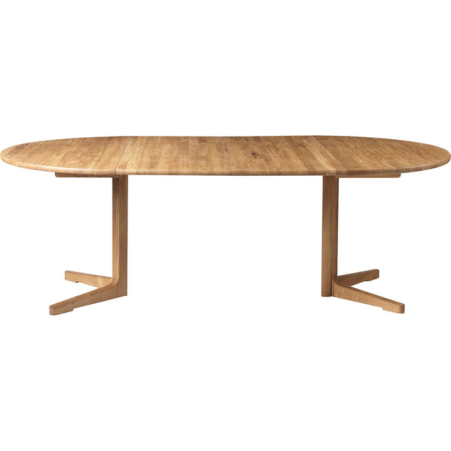 Photo of C69E Ry Dining Table with 2 extension leaves Ø: 120 cm - oiled oak