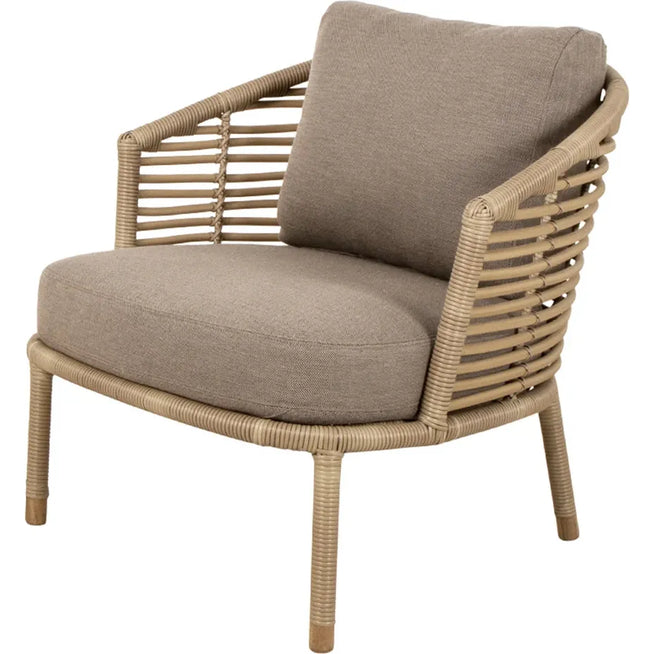 Photo of Sense Lounge Armchair Cane-line Natté Taupe, Natural, Incl. Taupe Cushions