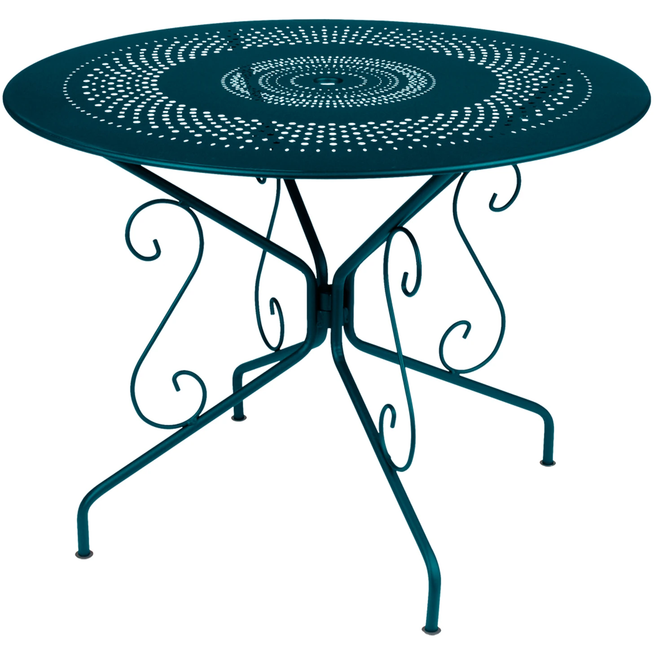 Photo of Montmartre Table Ø 96 Cm, Acapulco Blue - Matbord Utomhus - Blå - Metall