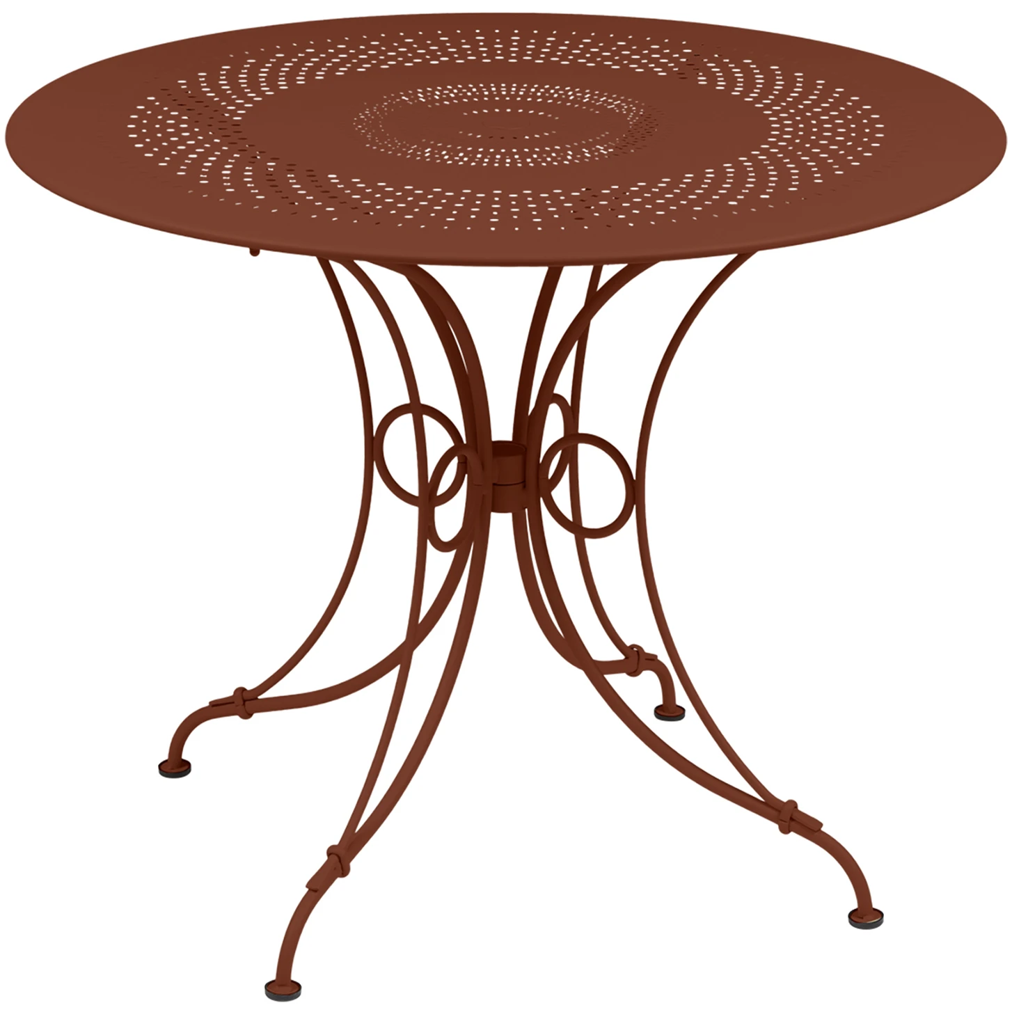 1900 Table Ø 96 cm, Red ochre - Outdoor dining table - red - metal