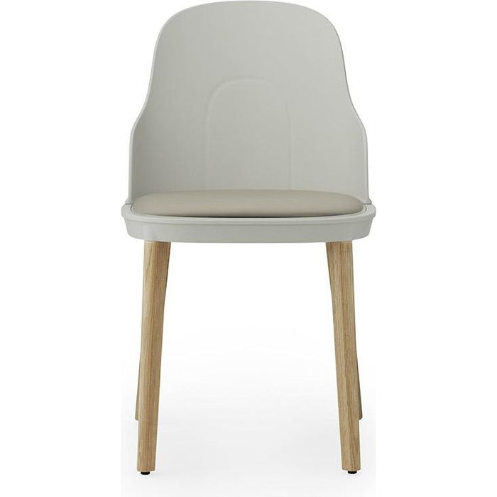Photo of Allez Chair Oak Upholstered Ultra Leather - Dining Chair - Warm Grey - H: 79 x L: 45 x D: 50 x Sh: 45.5 cm