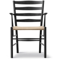 Thumbnail photo of Klint Armchair 3208 / By Kaare Klint - Spisebordsstol - Black Lacquered Oak / Natural Papercord - W58 X D55 X H85 X Sh45,5 Cm