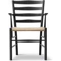 Thumbnail photo of Klint Armchair 3208 / By Kaare Klint - Spisebordsstol - Black Lacquered Oak / Natural Papercord - W58 X D55 X H85 X Sh45,5 Cm