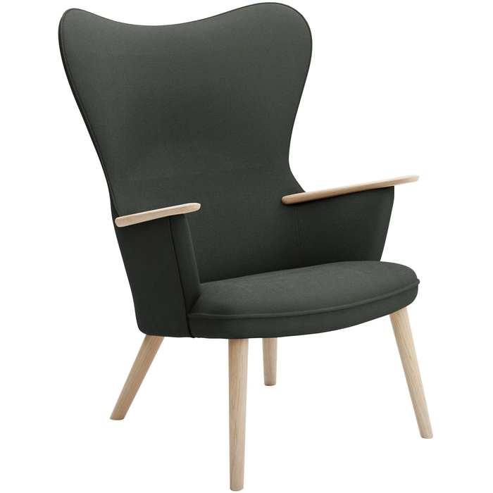 Photo of Carl Hansen - Ch78 Armchair, White Oiled Oak, Fabric Group 3 Fiord 0991 - Armchairs - Hans J. Wegner - Wood/Textile/Foam