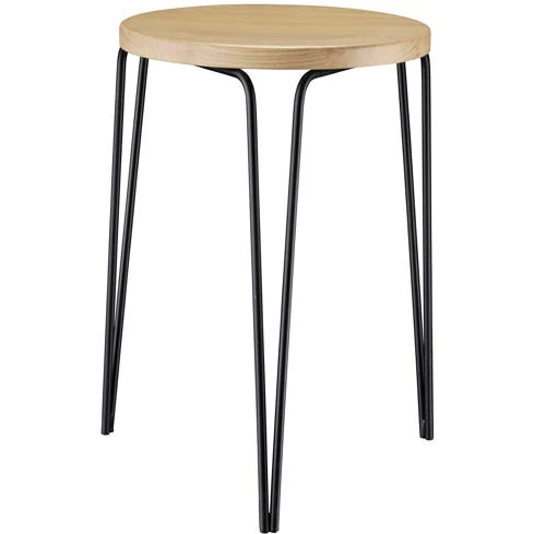 J179 Skjern Stool Steel Black Painted-ash Nature Oiled