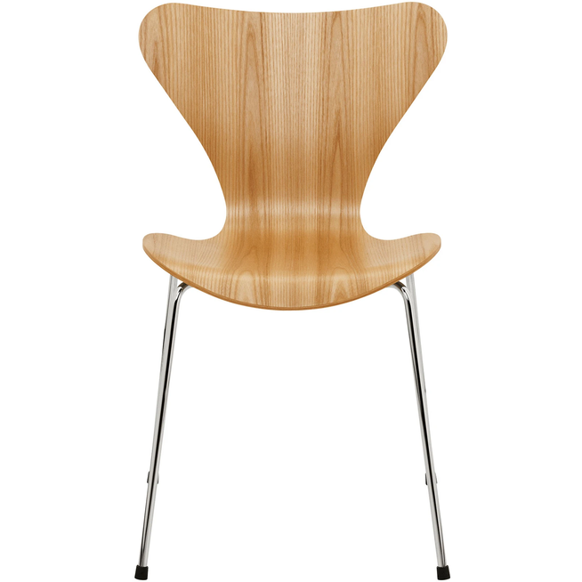Photo of 3107 Sjuan, Elm veneer - Dining chairs - Arne Jacobsen - Wood-coloured - Metal/wood