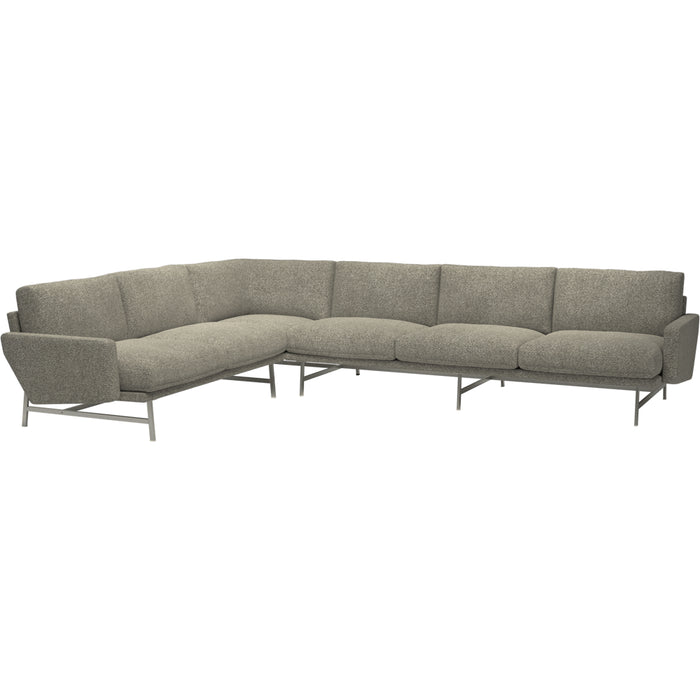 Photo of Lissoni PL117 R Right-Hand Corner Sofa Moss 015-Stainless Steel