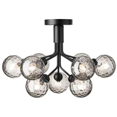 Photo of Apiales 9 Ceiling Lamp Satin Black/optic Smoked
