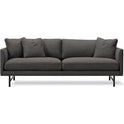 Calmo Sofa 95 5652 By Hugo Passos - 2 Personers Sofa - Omni 377 Dark Brown / Matt Chrome - W200 X D90 X H75,5 X Sh41 Cm