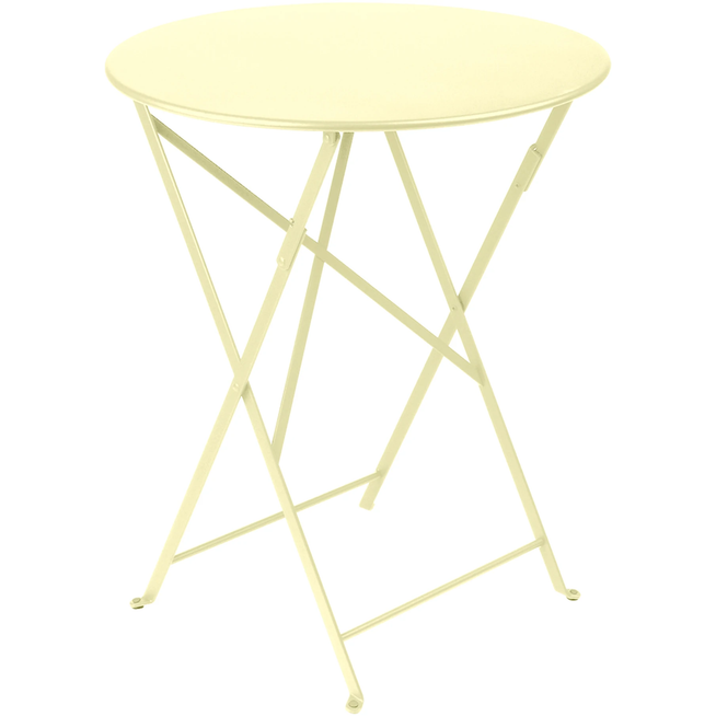 Photo of Bistro Table 60 cm Frosted Lemon A6 - Small Table & Side Table Outdoor - Yellow - Metal