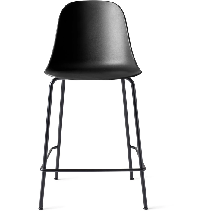 Harbour Counter Side Chair Black Steel Base Shell Black - Barstolar & Barpallar - Norm Architects - Svart - Metall/syntetiskt/plast