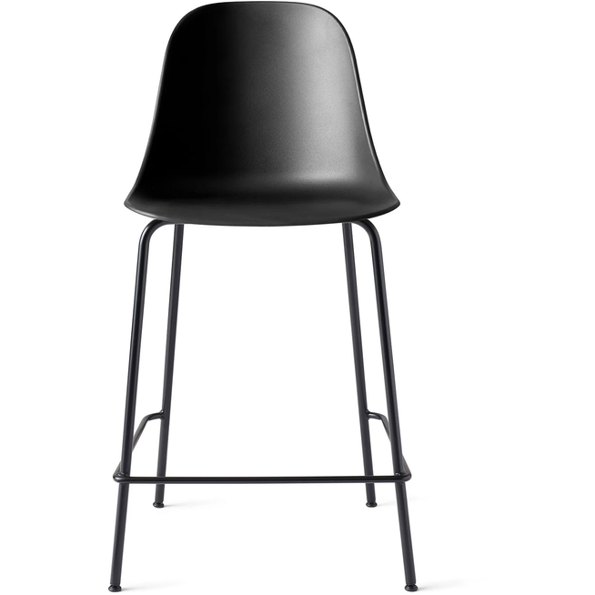 Photo of Harbour Counter Side Chair Black Steel Base Shell Black - Barstolar & Barpallar - Norm Architects - Svart - Metall/syntetiskt/plast