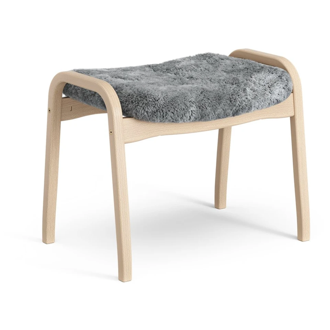 Photo of Lamino Foot Stool Laquered Beech/sheep Skin