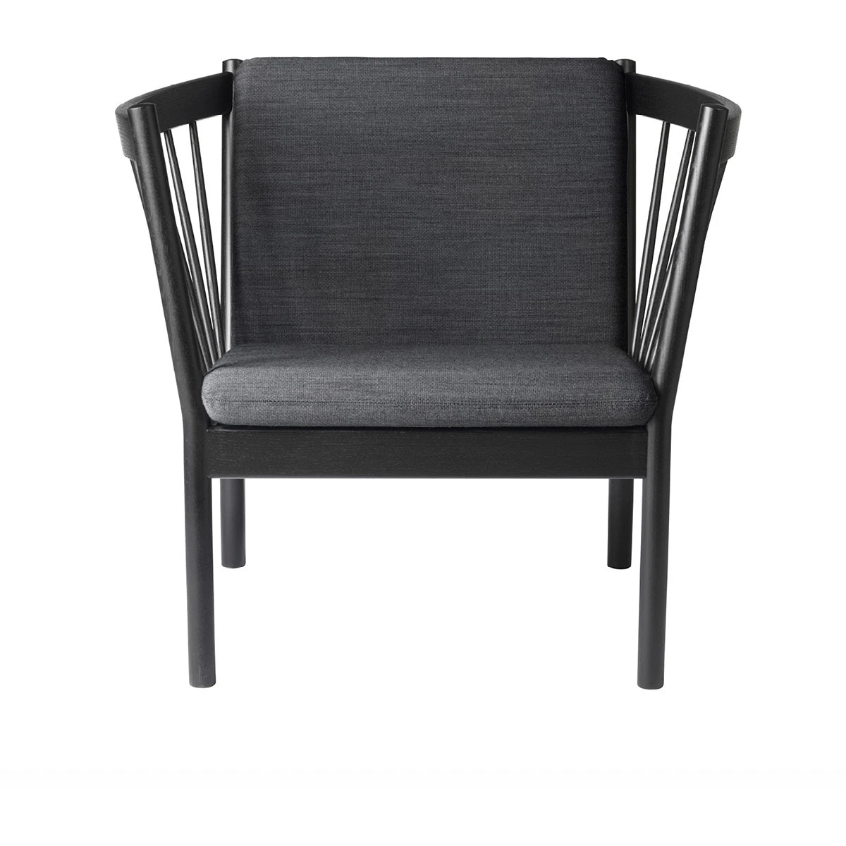 J146 Easy Armchair - dark grey, black lacquered oak