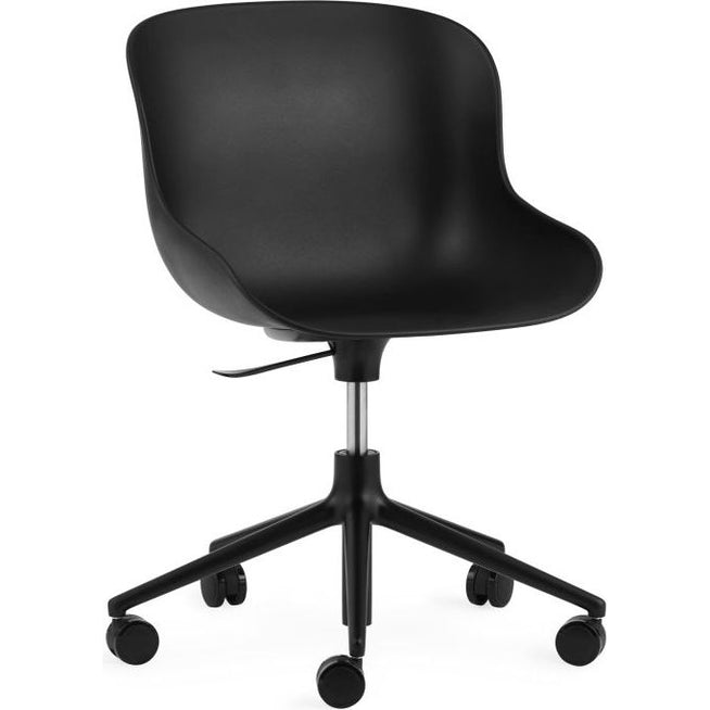 Photo of Hyg Chair Swivel Frame 5w Gas Lift - Seat: Black / Frame: Black Aluminium - L: 72.5 x D: 72.5 x H: 78/92 x Sh: 38/52 cm