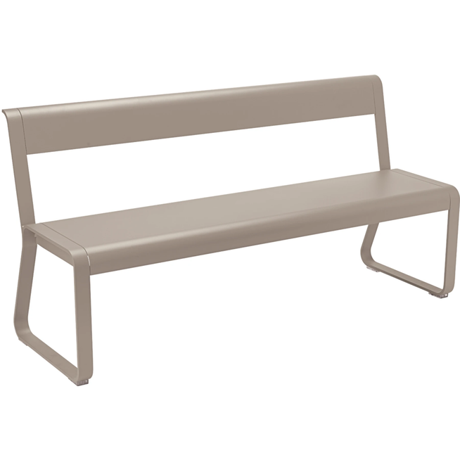 Photo of Bellevie Bench With Backrest Nutmeg - Garden Benches - Pagnon & Pelhaître - Beige - Metal