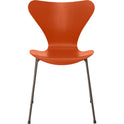 3107 Seven, coloured box, Venetian Red, Underframe Brown Bronze - Dining chairs - Arne Jacobsen - Red - Metal/wood