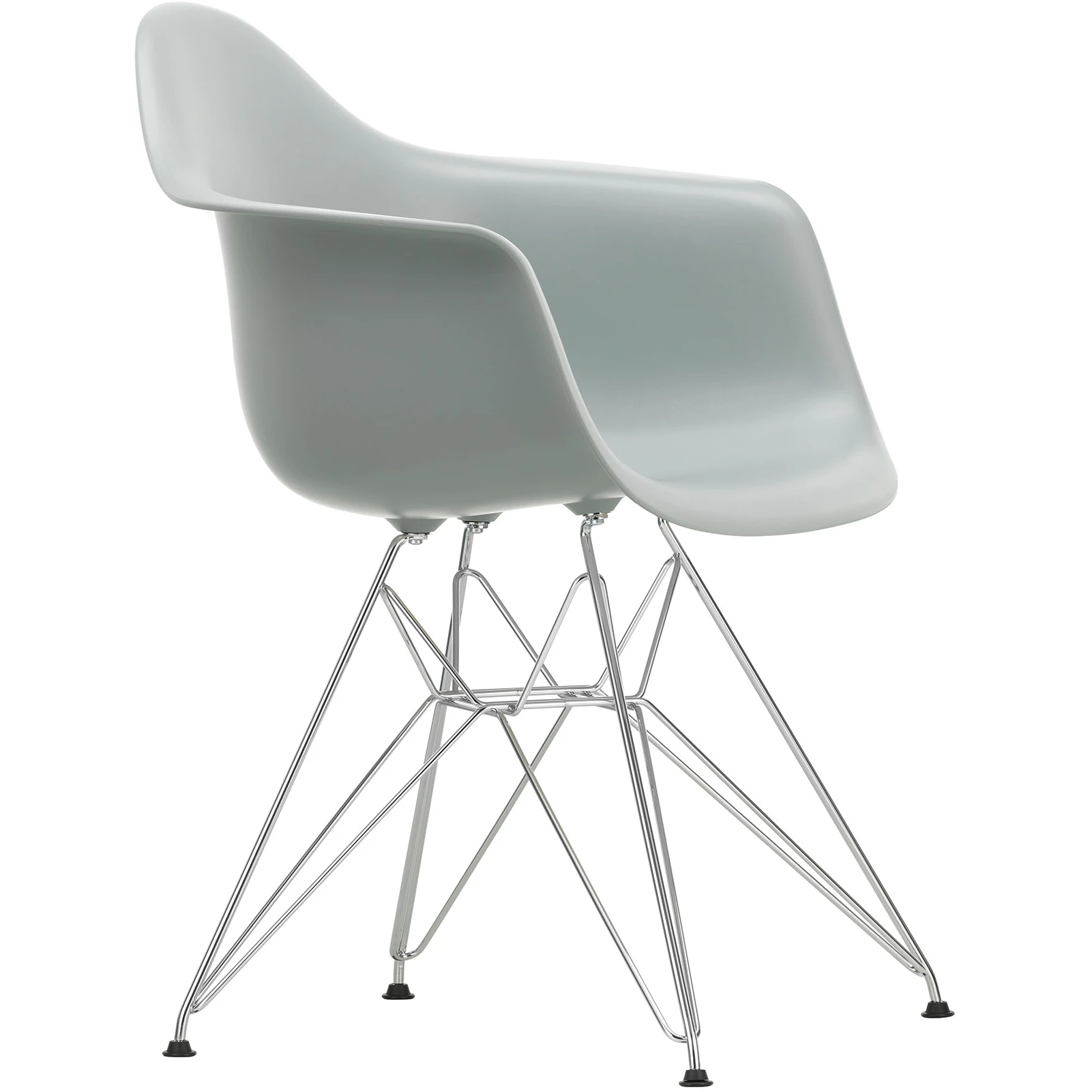 Eames Plastic Armchair Dar - 24 Light Grey - Chrome Base - Matstolar - Charles & Ray Eames - Grå - Metall/plast