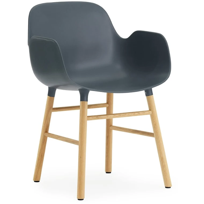 Photo of Form Armchair Blue, Oak Legs