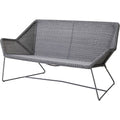 Thumbnail photo of Breeze 2-seater Lounge Sofa 5567 li/ls/lw - Garden Sofa - White-Grey - W: 154 x D: 76 x H: 78 x Sh: 37 cm