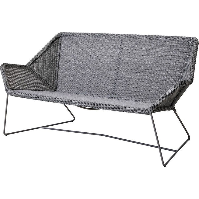 Photo of Breeze 2-seater Lounge Sofa 5567 li/ls/lw - Garden Sofa - White-Grey - W: 154 x D: 76 x H: 78 x Sh: 37 cm