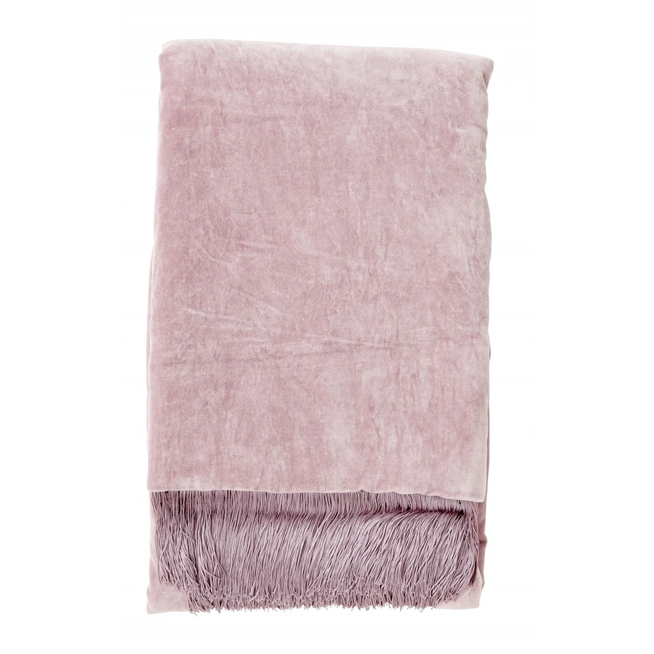Photo of Velvet Blanket with Fringe - Light Purple